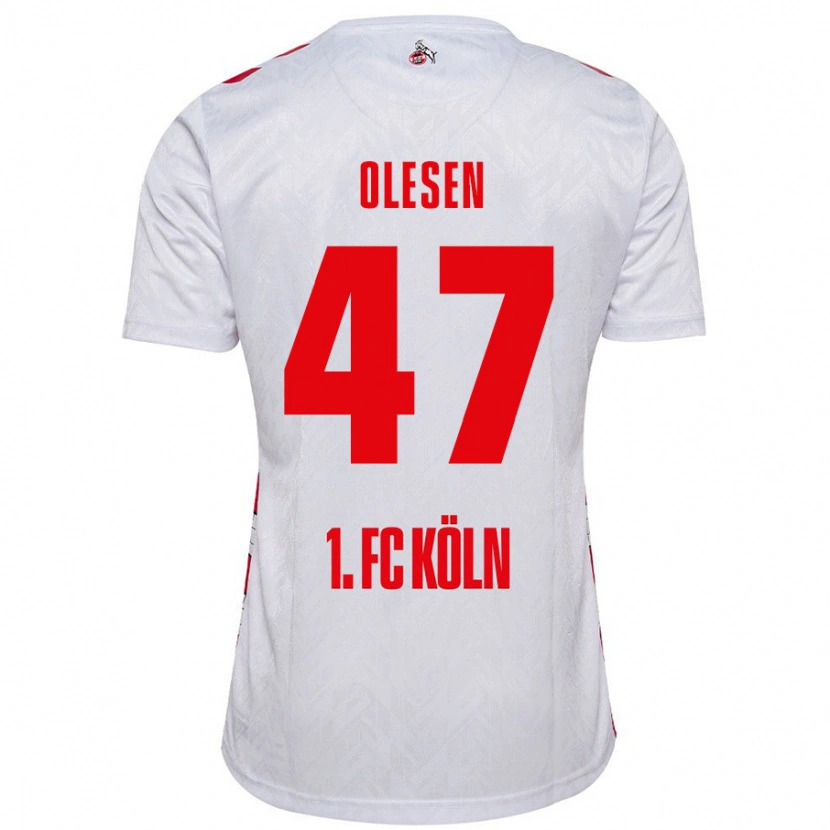 Danxen Niño Camiseta Mathias Olesen #47 Blanco Rojo 1ª Equipación 2024/25 La Camisa México