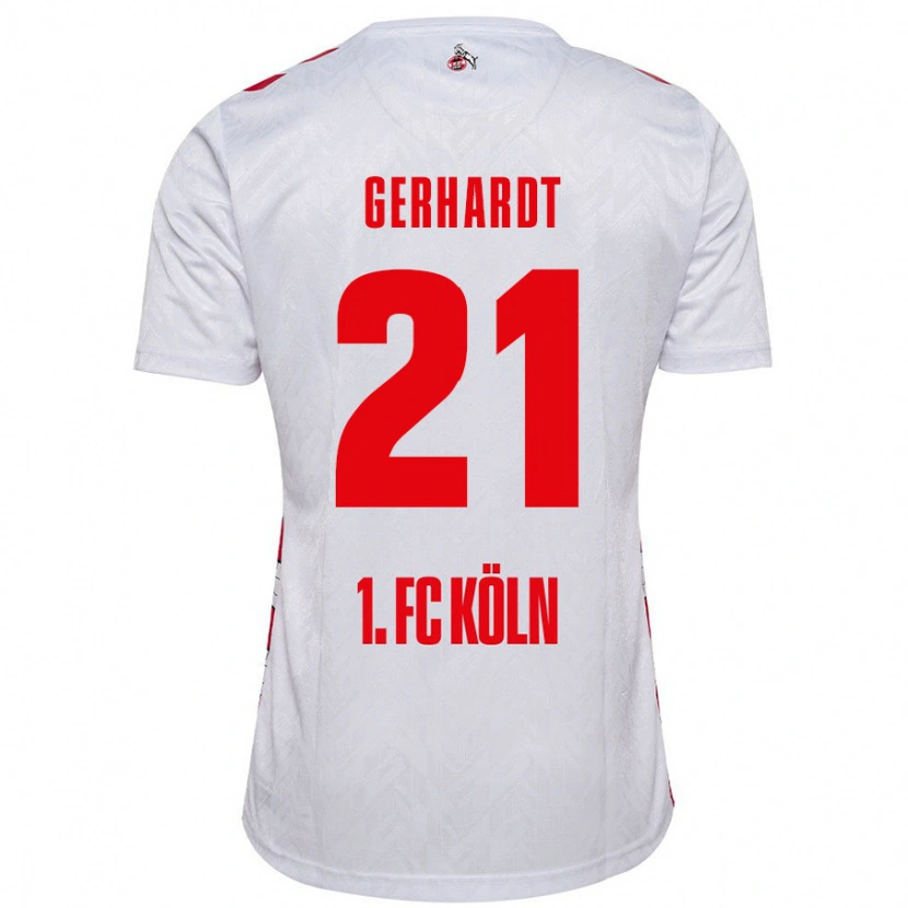 Danxen Niño Camiseta Anna Gerhardt #21 Blanco Rojo 1ª Equipación 2024/25 La Camisa México