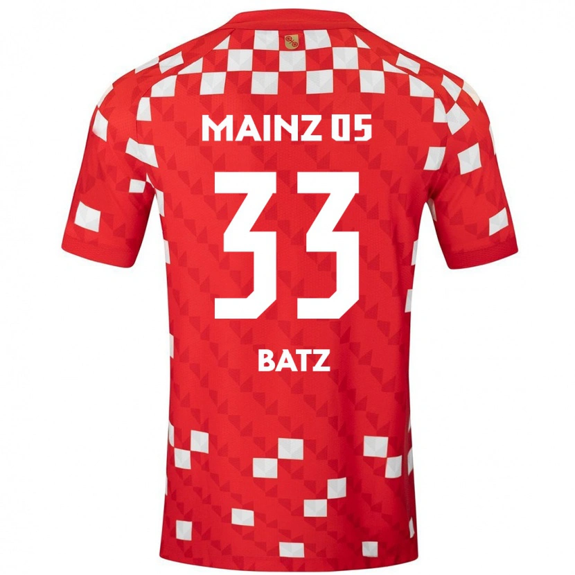 Danxen Niño Camiseta Daniel Batz #33 Blanco Rojo 1ª Equipación 2024/25 La Camisa México