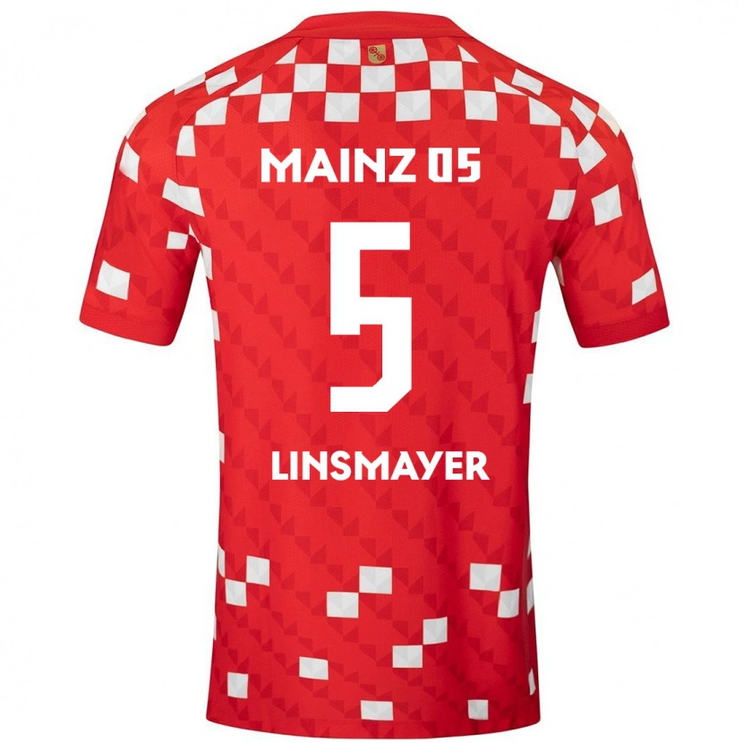 Danxen Niño Camiseta Denis Linsmayer #5 Blanco Rojo 1ª Equipación 2024/25 La Camisa México