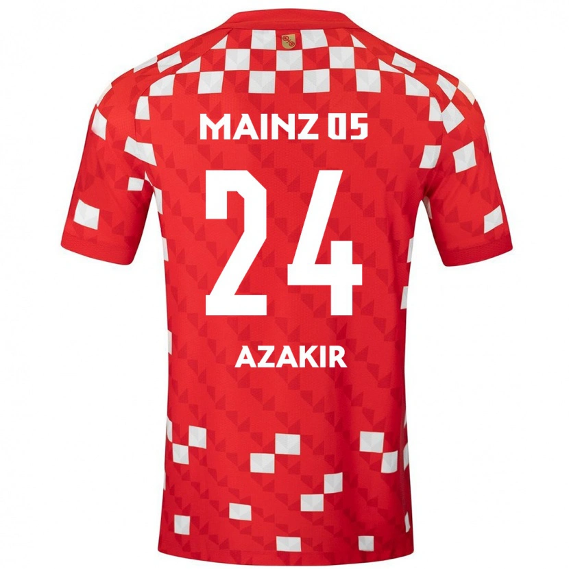 Danxen Niño Camiseta Dennis Azakir #24 Blanco Rojo 1ª Equipación 2024/25 La Camisa México