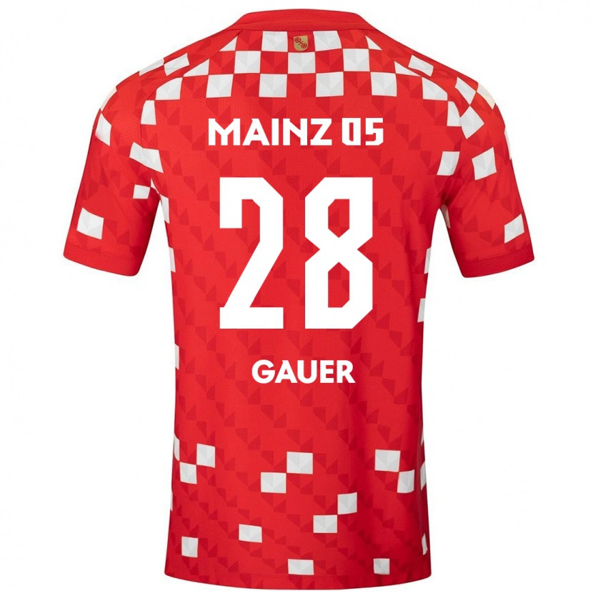Danxen Niño Camiseta Luke Gauer #28 Blanco Rojo 1ª Equipación 2024/25 La Camisa México