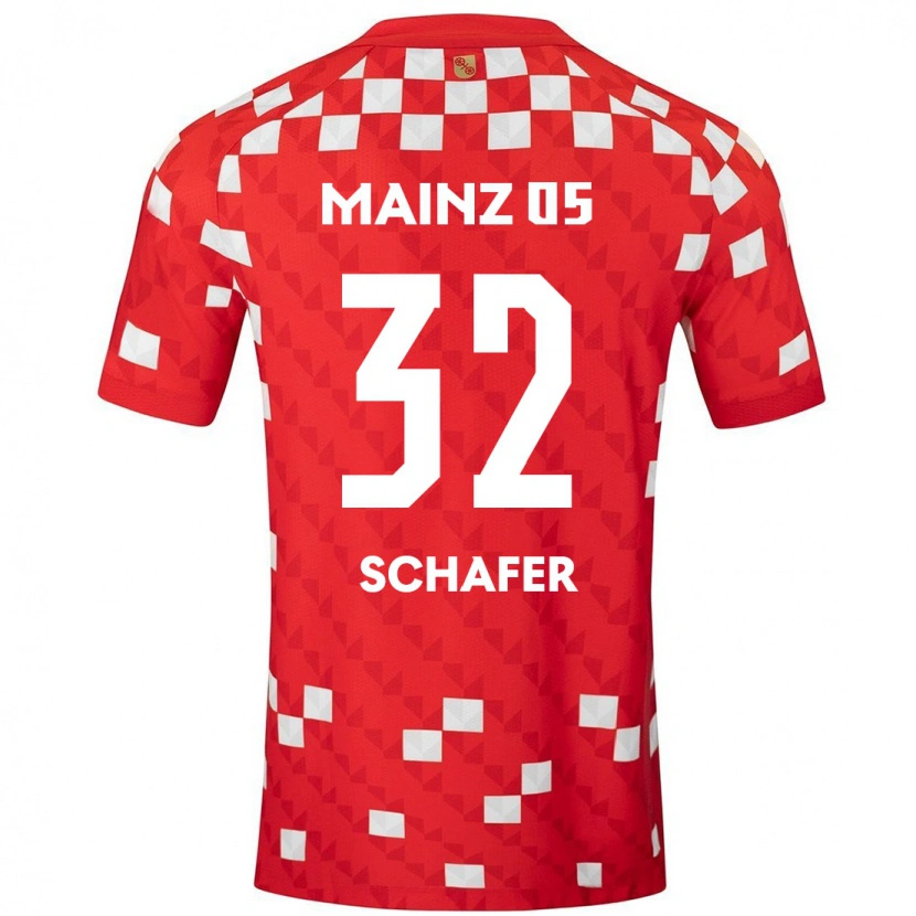 Danxen Niño Camiseta Ann-Christin Schäfer #32 Blanco Rojo 1ª Equipación 2024/25 La Camisa México