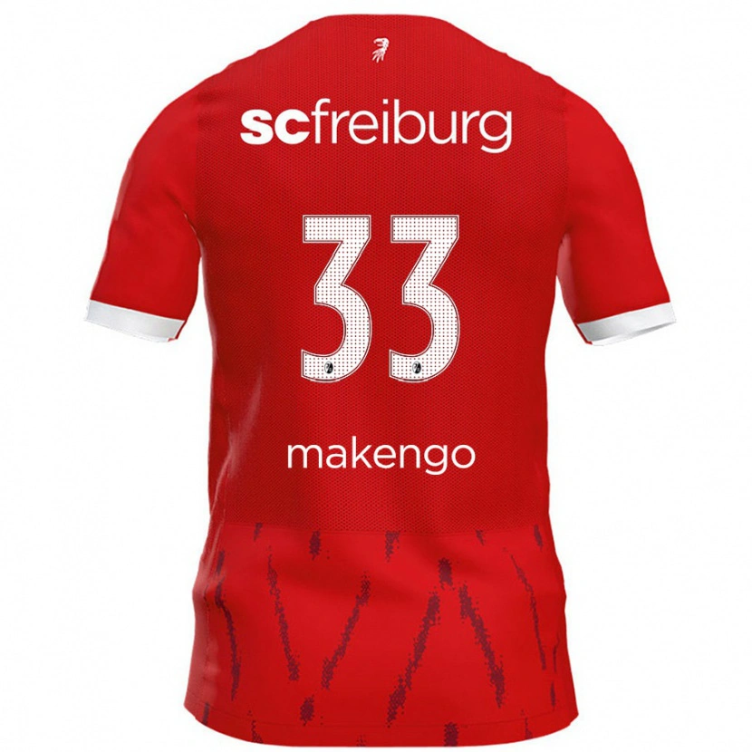 Danxen Niño Camiseta Jordy Makengo #33 Rojo 1ª Equipación 2024/25 La Camisa México
