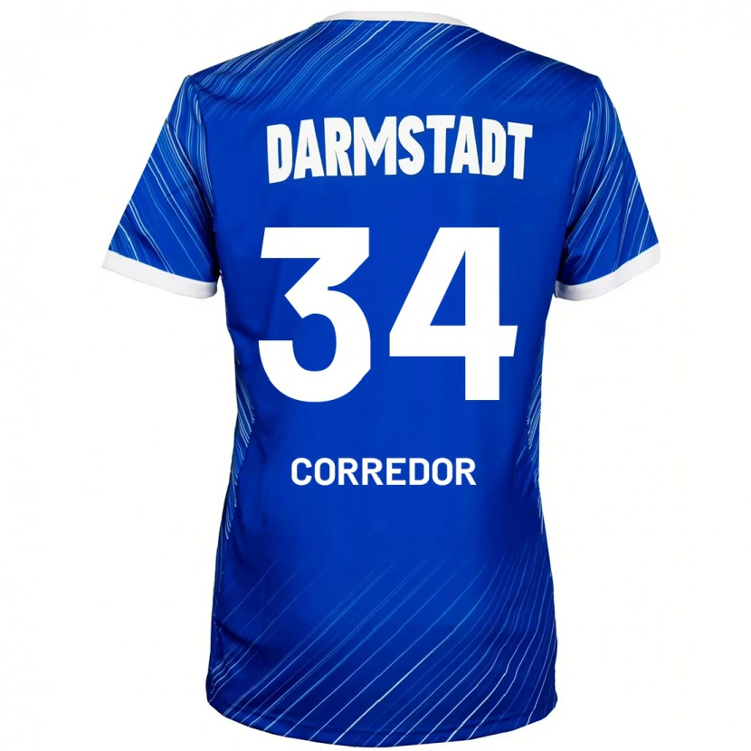 Danxen Niño Camiseta Killian Corredor #34 Azul Blanco 1ª Equipación 2024/25 La Camisa México
