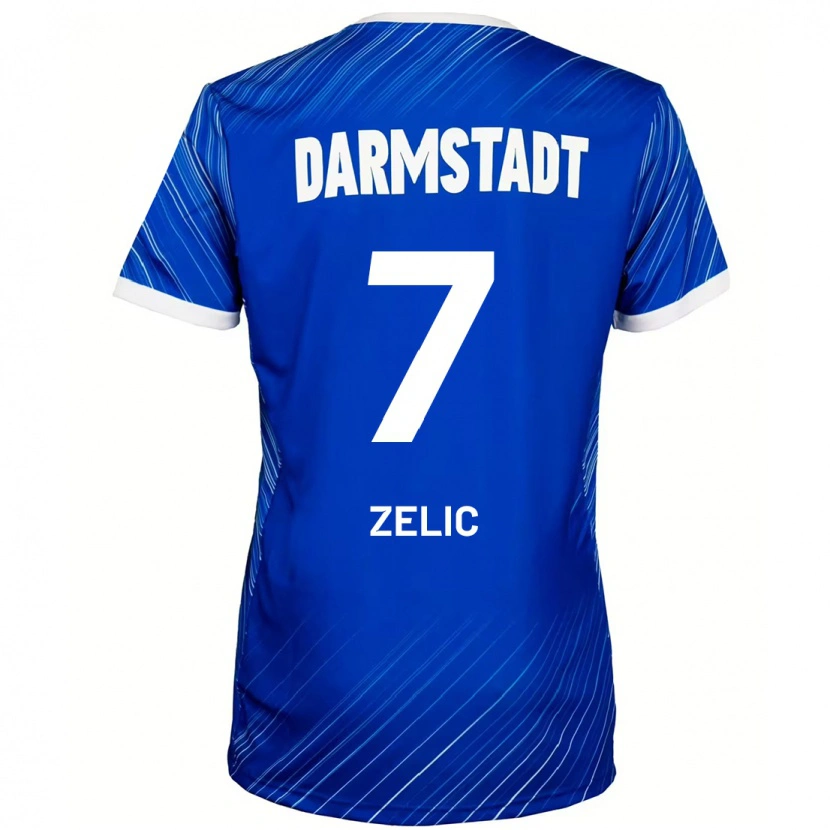 Danxen Niño Camiseta Mateo Zelic #7 Azul Blanco 1ª Equipación 2024/25 La Camisa México