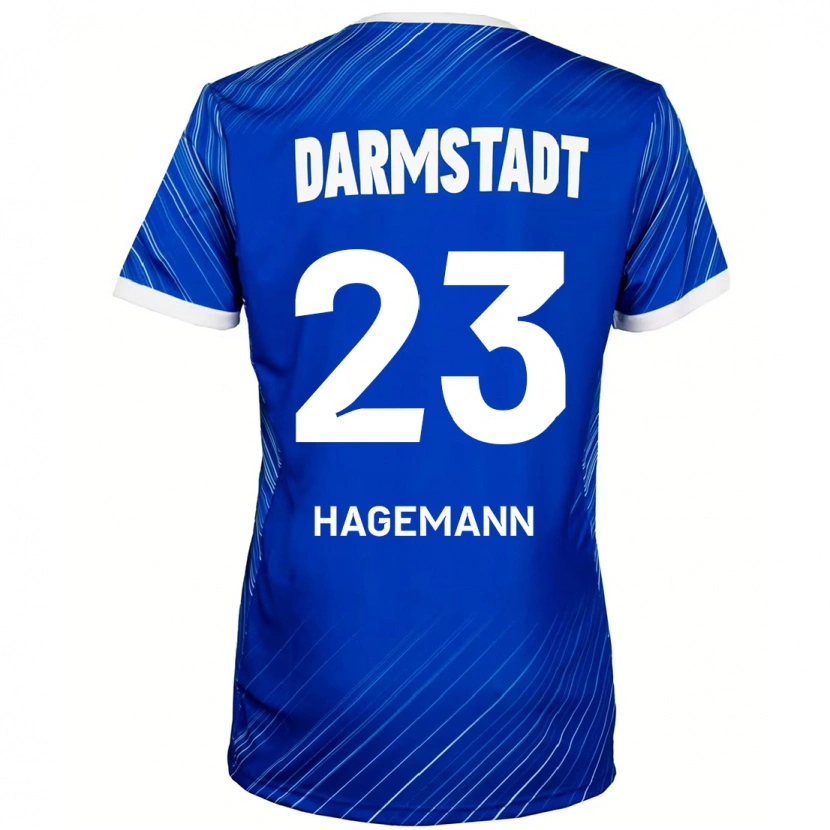 Danxen Niño Camiseta Emil Hagemann #23 Azul Blanco 1ª Equipación 2024/25 La Camisa México