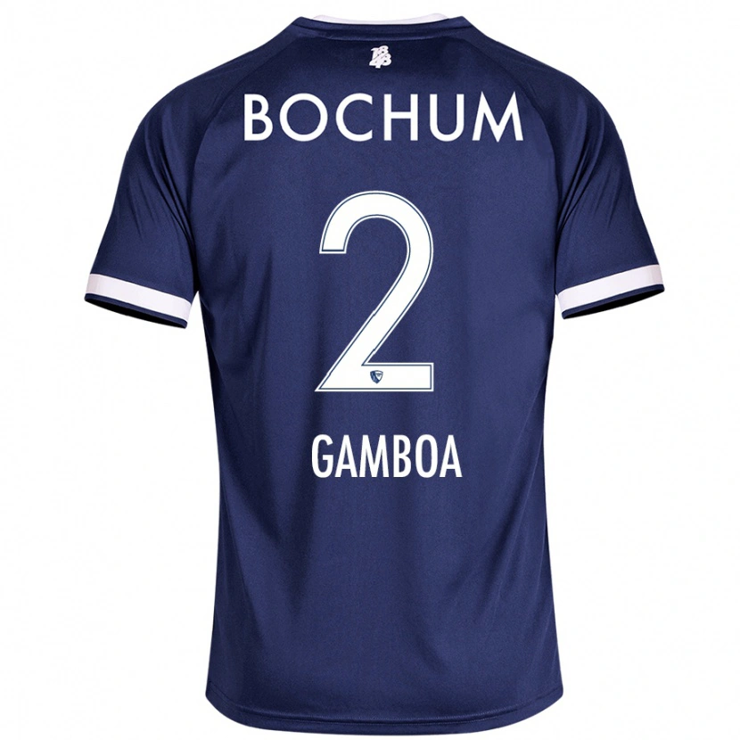 Danxen Niño Camiseta Cristian Gamboa #2 Azul Oscuro 1ª Equipación 2024/25 La Camisa México