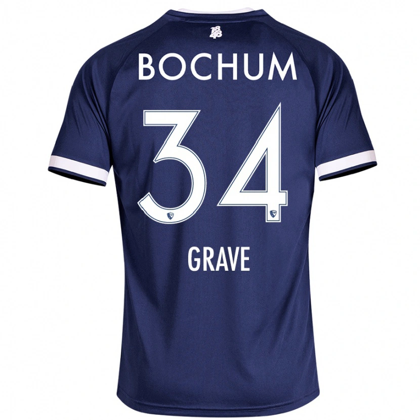 Danxen Niño Camiseta Paul Grave #34 Azul Oscuro 1ª Equipación 2024/25 La Camisa México