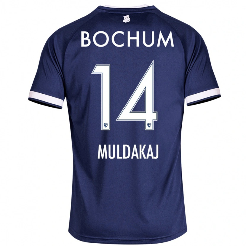 Danxen Niño Camiseta Ardit Muldakaj #14 Azul Oscuro 1ª Equipación 2024/25 La Camisa México