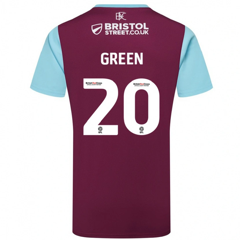 Danxen Niño Camiseta Etienne Green #20 Borgoña Azul Cielo 1ª Equipación 2024/25 La Camisa México