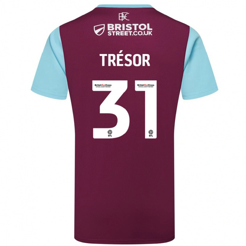 Danxen Niño Camiseta Mike Trésor #31 Borgoña Azul Cielo 1ª Equipación 2024/25 La Camisa México