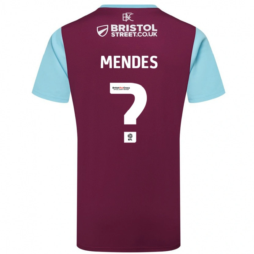Danxen Niño Camiseta João Mendes #0 Borgoña Azul Cielo 1ª Equipación 2024/25 La Camisa México