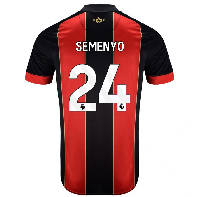 Danxen Niño Camiseta Antoine Semenyo #24 Rojo Negro 1ª Equipación 2024/25 La Camisa México