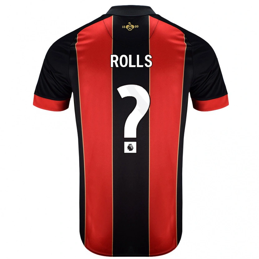 Danxen Niño Camiseta Thomas Rolls #0 Rojo Negro 1ª Equipación 2024/25 La Camisa México