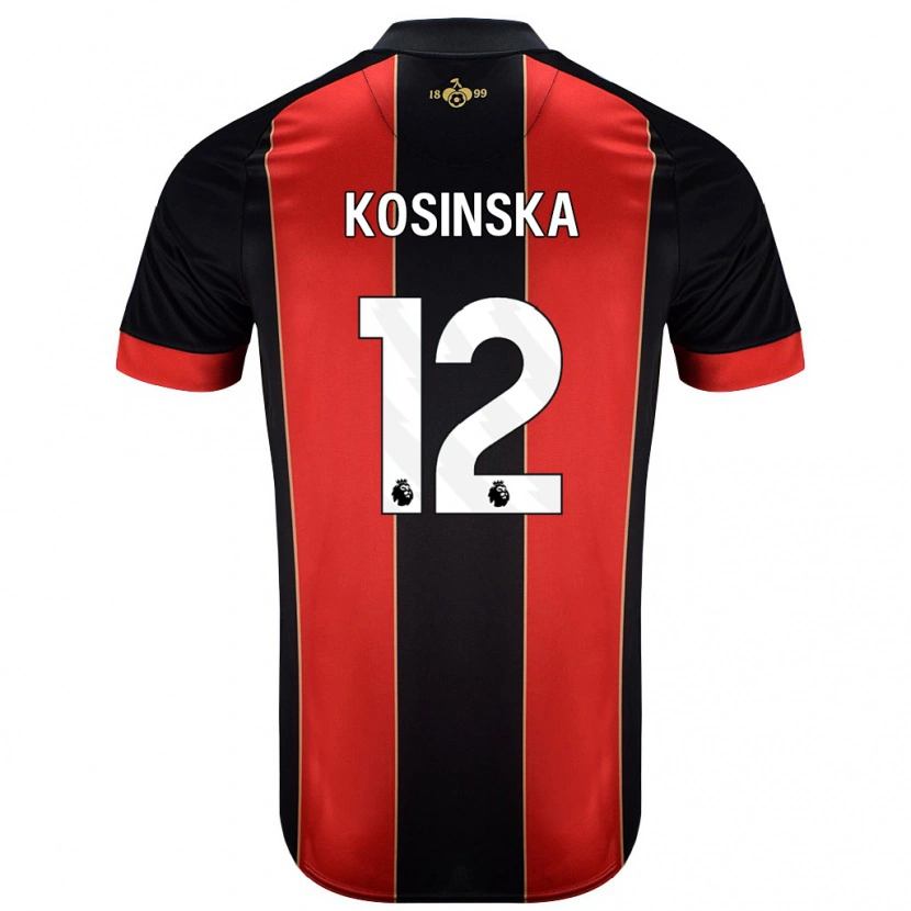 Danxen Niño Camiseta Daniela Kosinska #12 Rojo Negro 1ª Equipación 2024/25 La Camisa México