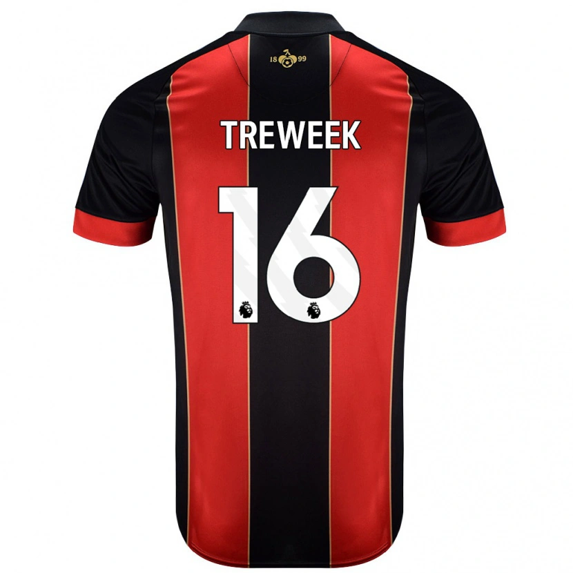 Danxen Niño Camiseta Jess Treweek #16 Rojo Negro 1ª Equipación 2024/25 La Camisa México
