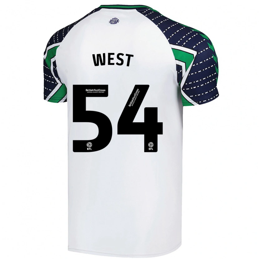 Danxen Niño Camiseta Ella West #54 Blanco 2ª Equipación 2024/25 La Camisa México