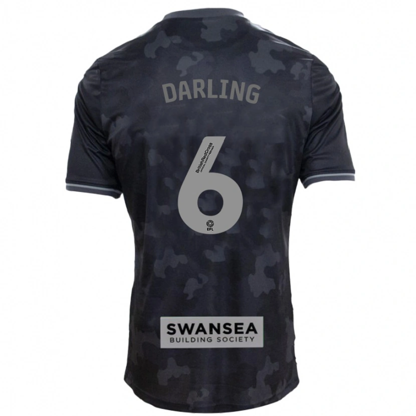 Danxen Niño Camiseta Harry Darling #6 Negro 2ª Equipación 2024/25 La Camisa México