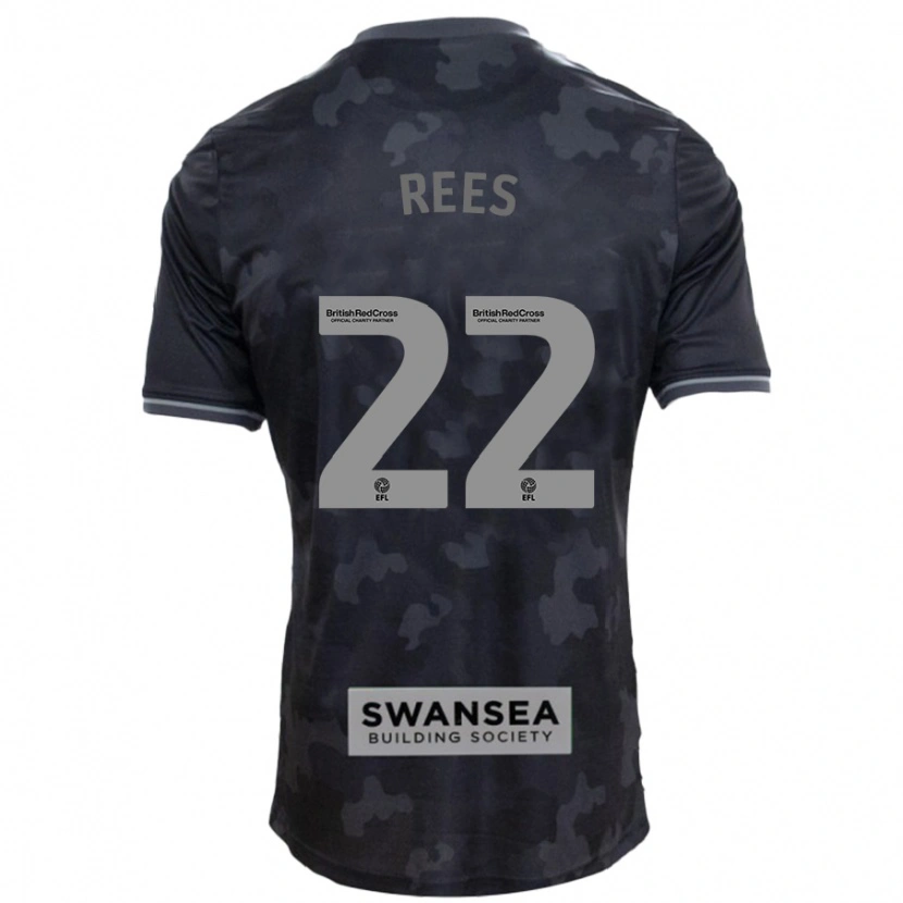 Danxen Niño Camiseta Nia Rees #22 Negro 2ª Equipación 2024/25 La Camisa México