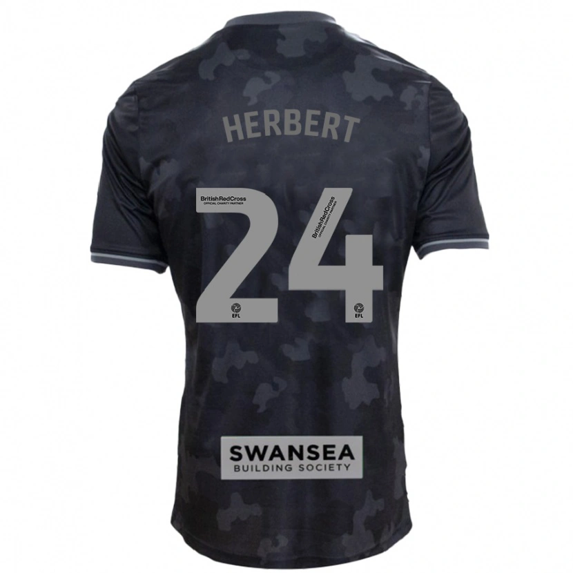 Danxen Niño Camiseta Chelsea Herbert #24 Negro 2ª Equipación 2024/25 La Camisa México