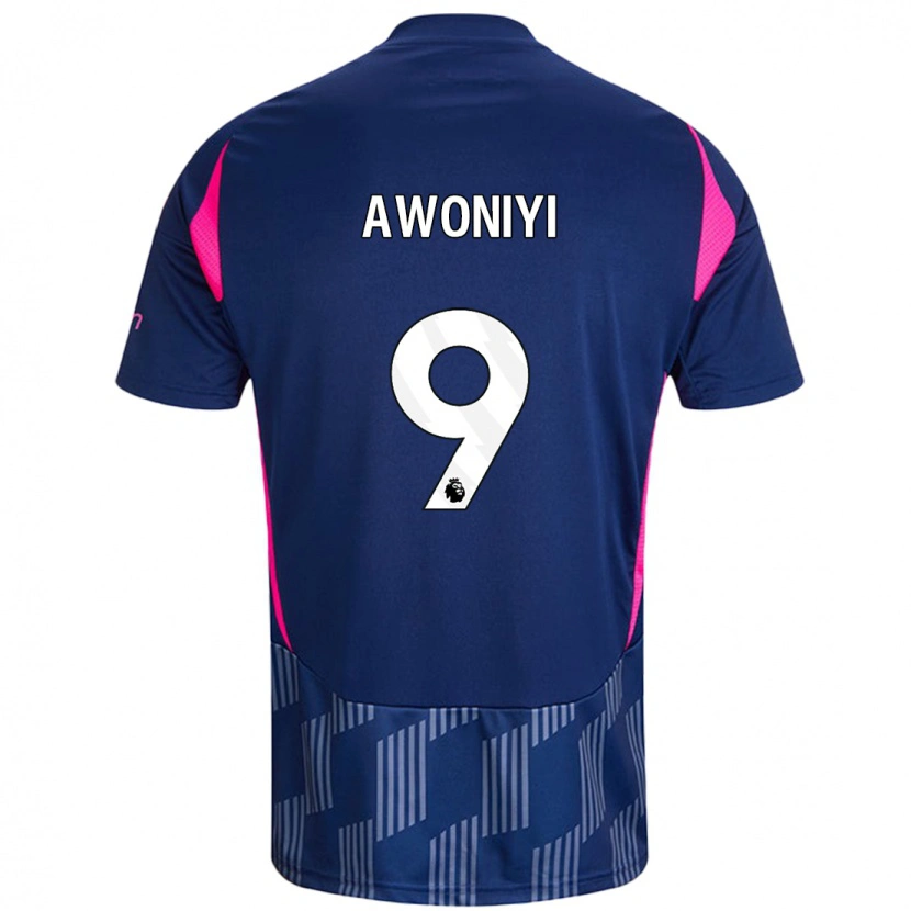 Danxen Niño Camiseta Taiwo Awoniyi #9 Azul Real Rosa 2ª Equipación 2024/25 La Camisa México