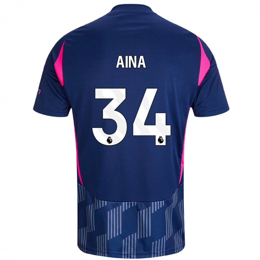 Danxen Niño Camiseta Ola Aina #34 Azul Real Rosa 2ª Equipación 2024/25 La Camisa México