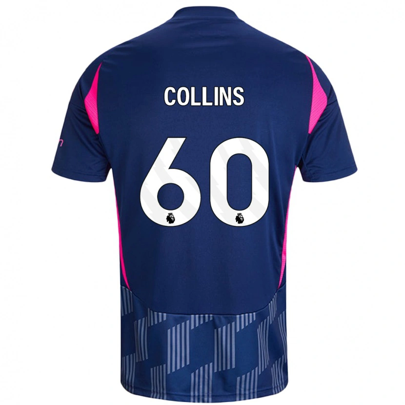 Danxen Niño Camiseta Sam Collins #60 Azul Real Rosa 2ª Equipación 2024/25 La Camisa México