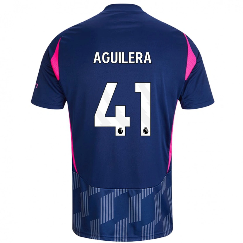 Danxen Niño Camiseta Brandon Aguilera #41 Azul Real Rosa 2ª Equipación 2024/25 La Camisa México