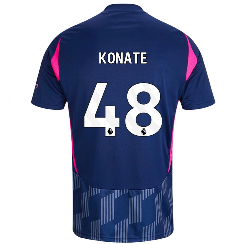 Danxen Niño Camiseta Ateef Konaté #48 Azul Real Rosa 2ª Equipación 2024/25 La Camisa México