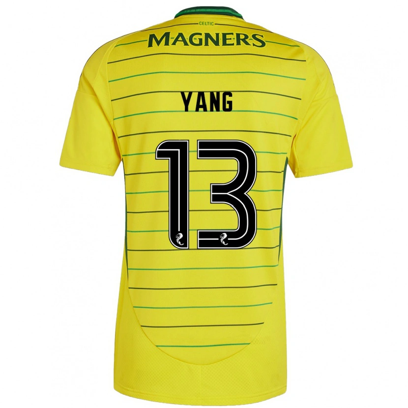 Danxen Niño Camiseta Hyun-Jun Yang #13 Amarillo 2ª Equipación 2024/25 La Camisa México