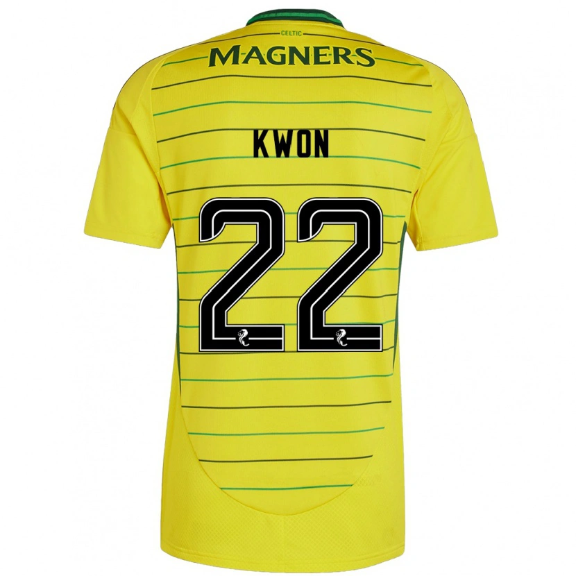 Danxen Niño Camiseta Hyeok-Kyu Kwon #22 Amarillo 2ª Equipación 2024/25 La Camisa México