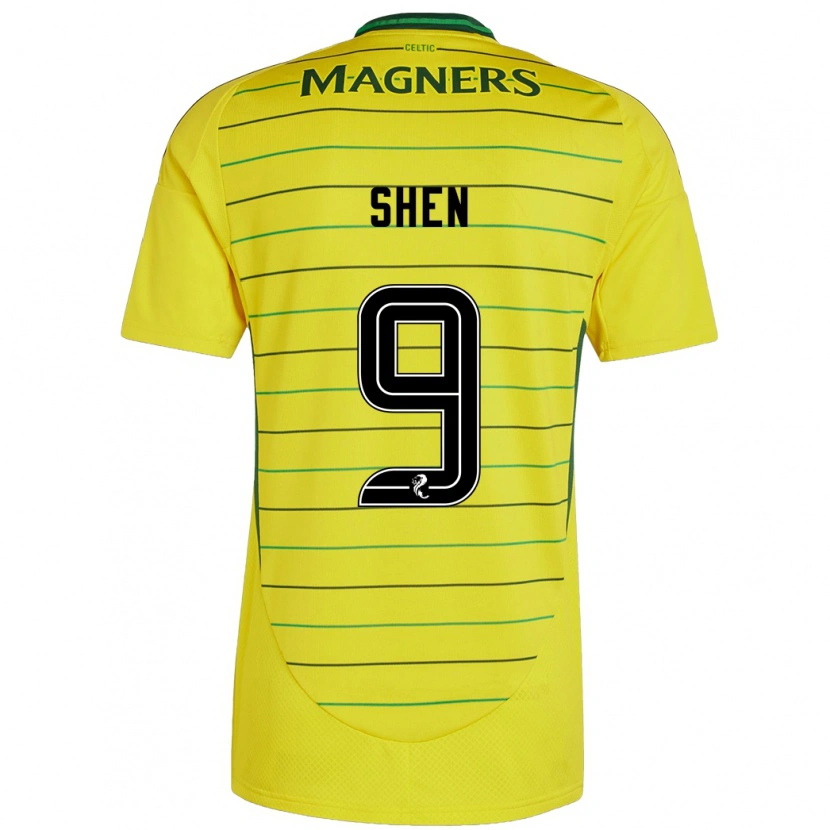 Danxen Niño Camiseta Shen Mengyu #9 Amarillo 2ª Equipación 2024/25 La Camisa México