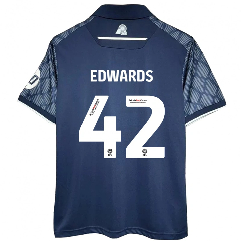 Danxen Niño Camiseta Callum Edwards #42 Negro 2ª Equipación 2024/25 La Camisa México