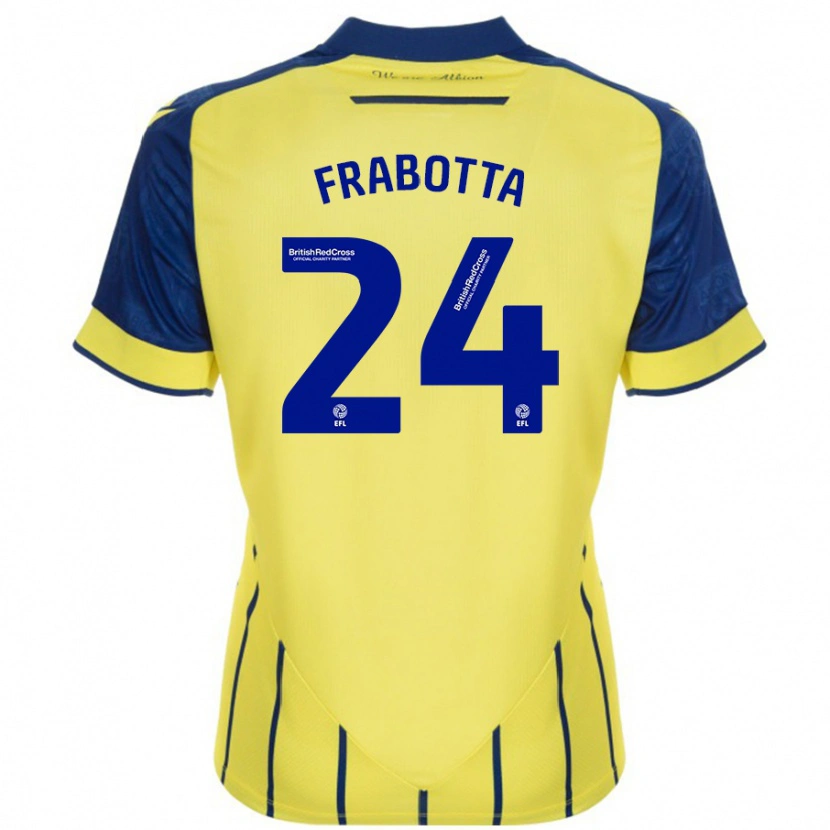 Danxen Niño Camiseta Gianluca Frabotta #24 Amarillo Azul 2ª Equipación 2024/25 La Camisa México