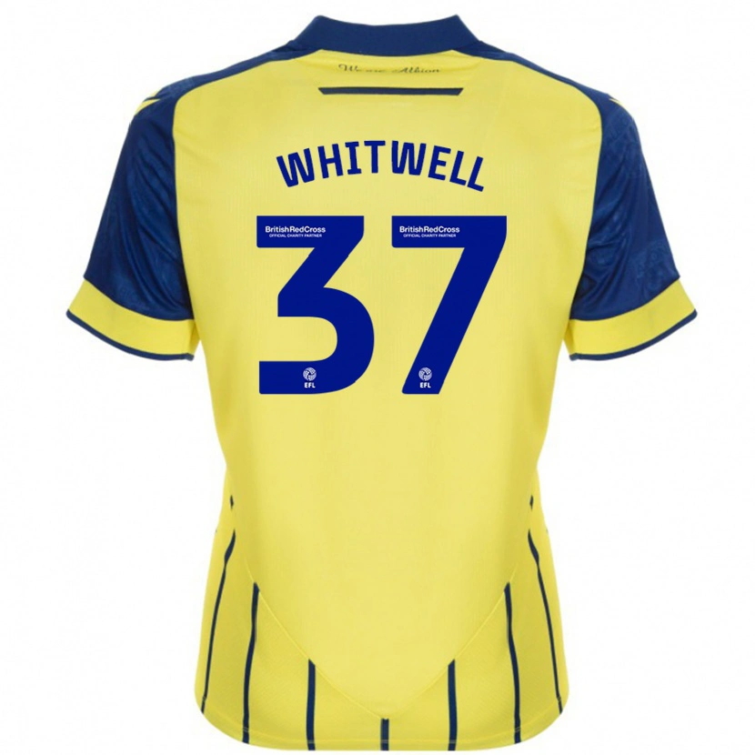 Danxen Niño Camiseta Harry Whitwell #37 Amarillo Azul 2ª Equipación 2024/25 La Camisa México