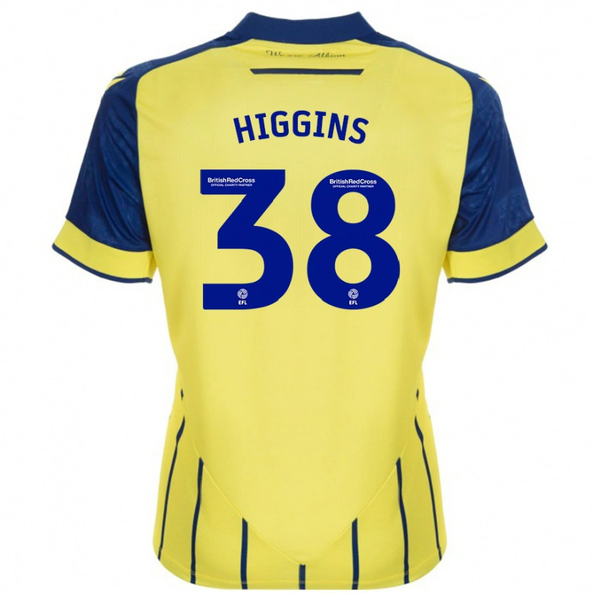 Danxen Niño Camiseta Akeel Higgins #38 Amarillo Azul 2ª Equipación 2024/25 La Camisa México