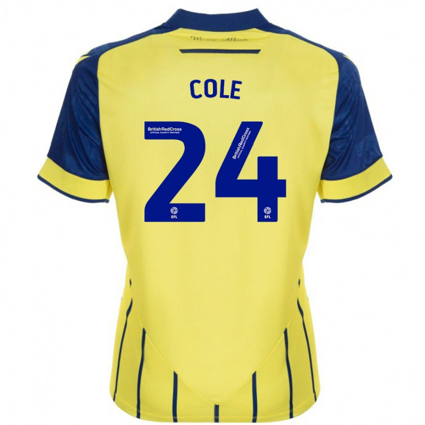 Danxen Niño Camiseta Delphi Cole #24 Amarillo Azul 2ª Equipación 2024/25 La Camisa México