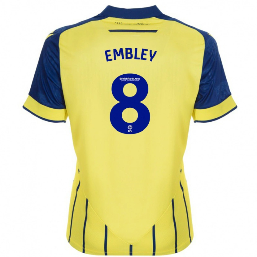Danxen Niño Camiseta Rosie Embley #8 Amarillo Azul 2ª Equipación 2024/25 La Camisa México