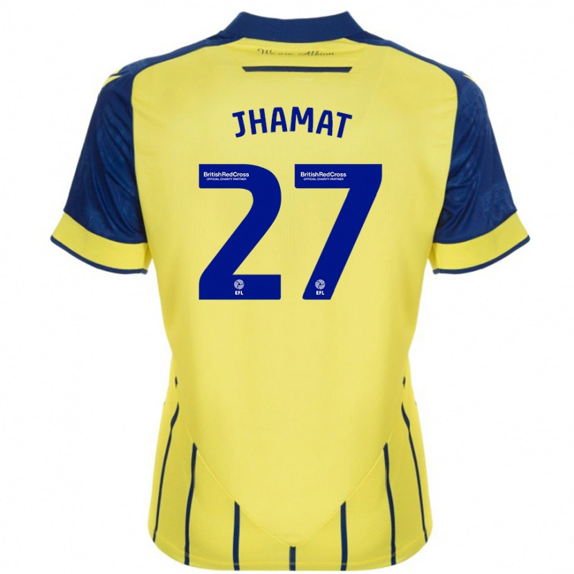 Danxen Niño Camiseta Simran Jhamat #27 Amarillo Azul 2ª Equipación 2024/25 La Camisa México