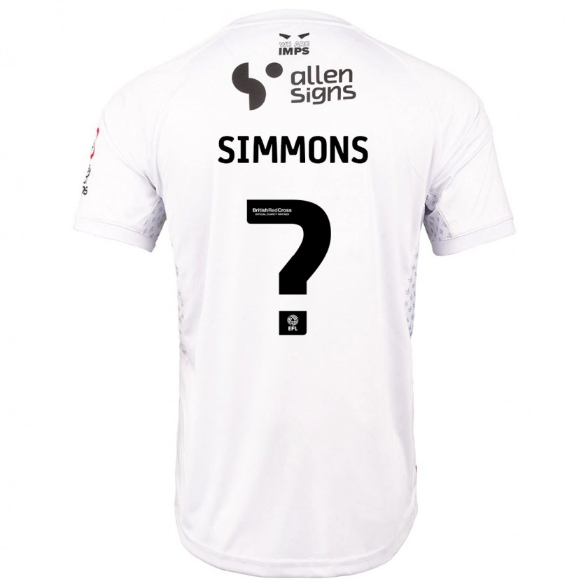 Danxen Niño Camiseta Noah Simmons #0 Rojo Blanco 2ª Equipación 2024/25 La Camisa México