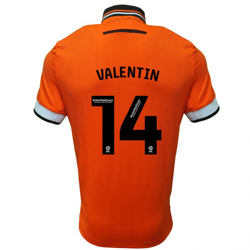 Danxen Niño Camiseta Pol Valentín #14 Naranja Blanco 2ª Equipación 2024/25 La Camisa México