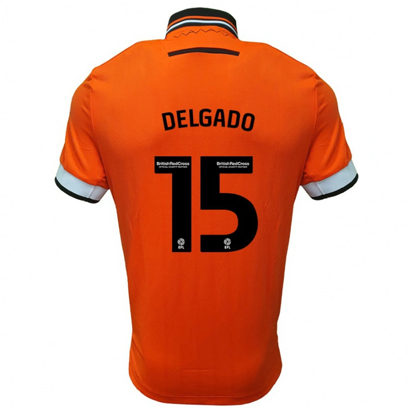 Danxen Niño Camiseta Juan Delgado #15 Naranja Blanco 2ª Equipación 2024/25 La Camisa México