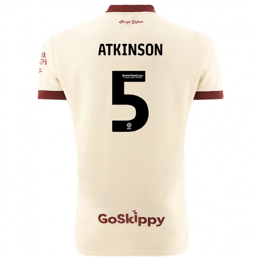 Danxen Niño Camiseta Rob Atkinson #5 Crema Blanco 2ª Equipación 2024/25 La Camisa México