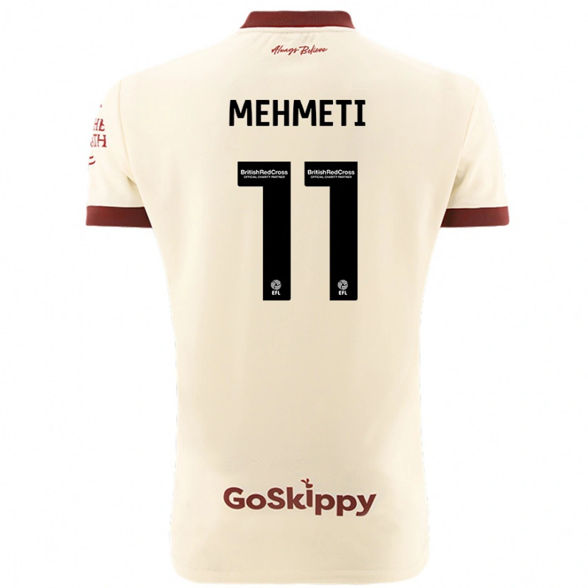 Danxen Niño Camiseta Anis Mehmeti #11 Crema Blanco 2ª Equipación 2024/25 La Camisa México