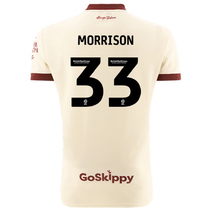 Danxen Niño Camiseta Elijah Morrison #33 Crema Blanco 2ª Equipación 2024/25 La Camisa México