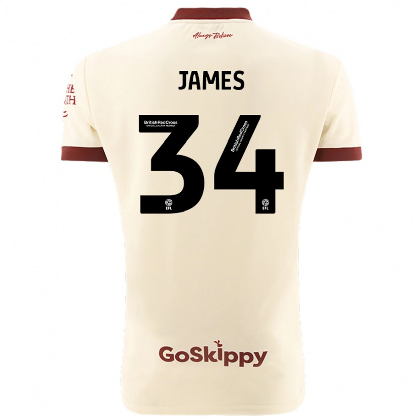 Danxen Niño Camiseta Joseph James #34 Crema Blanco 2ª Equipación 2024/25 La Camisa México