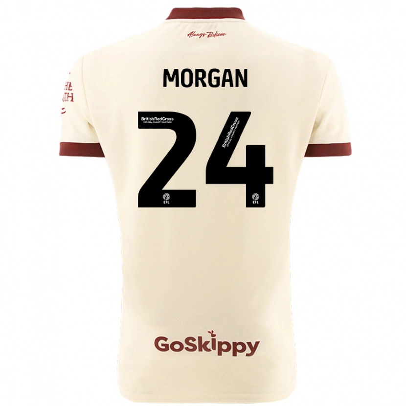 Danxen Niño Camiseta Ffion Morgan #24 Crema Blanco 2ª Equipación 2024/25 La Camisa México