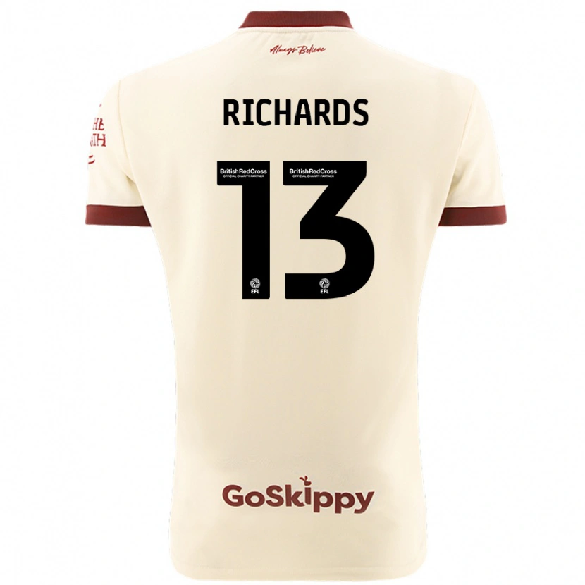 Danxen Niño Camiseta Harvey Wiles-Richards #13 Crema Blanco 2ª Equipación 2024/25 La Camisa México