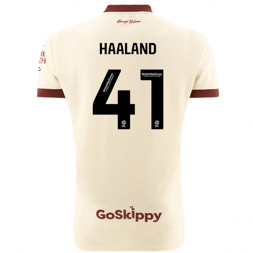 Danxen Niño Camiseta Benedicte Haaland #41 Crema Blanco 2ª Equipación 2024/25 La Camisa México
